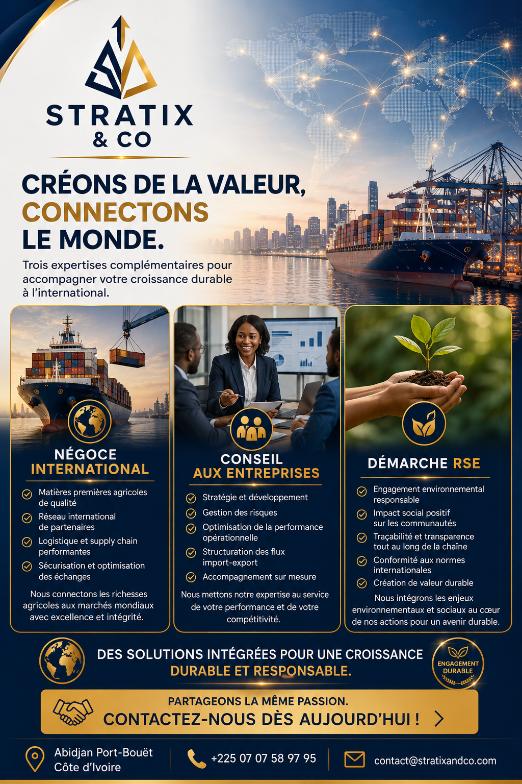 STRATIX & CO — Créons de la valeur, Connectons le monde — Négoce, Conseil, RSE